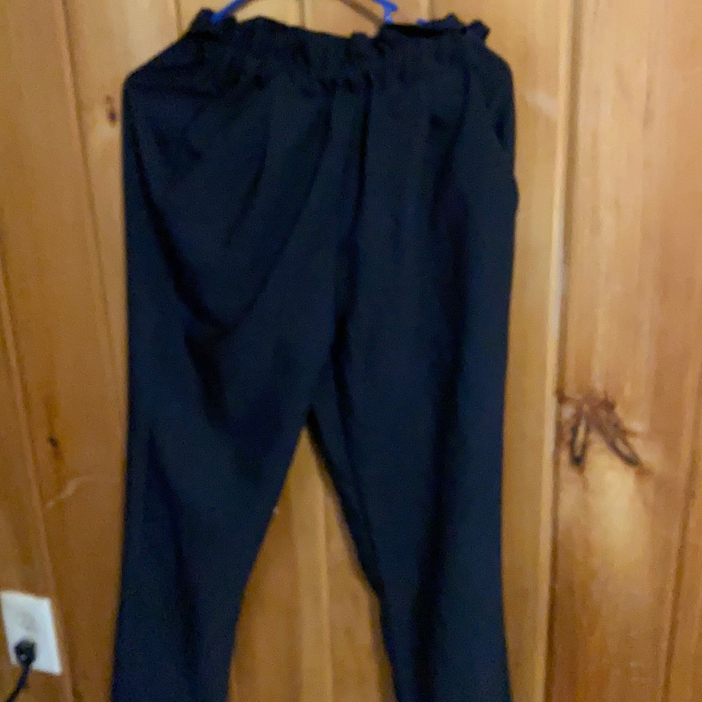 Black dress up pant ruffled waist